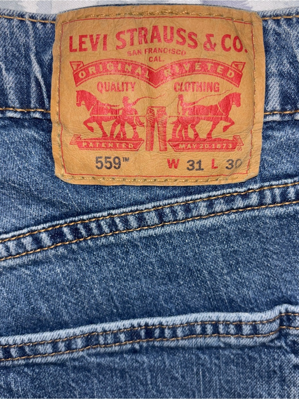 Levi's Men's 559 Relaxed Straight Cut Blue Jeans 31Wx30L - Picture 4 of 6